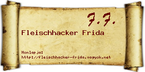 Fleischhacker Frida névjegykártya