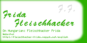 frida fleischhacker business card